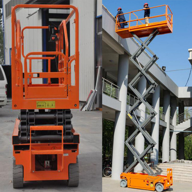Hydraulic Driven Scissor Lift With Extendable Platform 13.7m Stable Performance