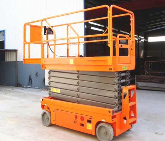 Single Person Self Propelled Aerial Platform Scissor Lift Scaffolding With Emergency Stop Button