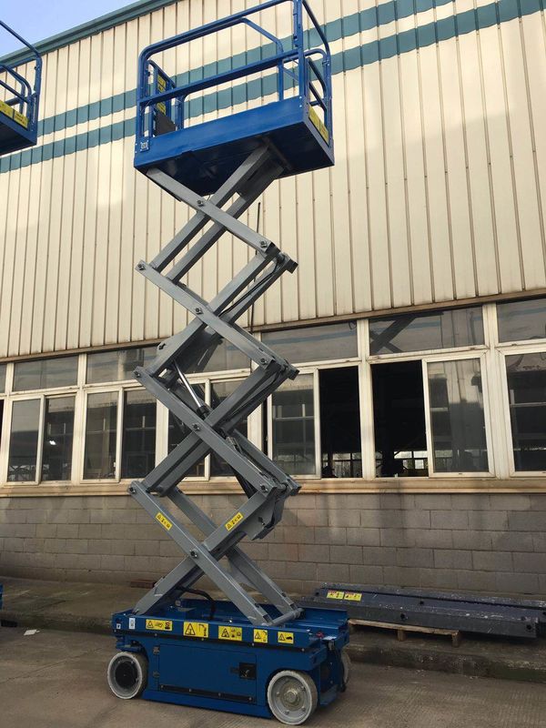 One Person Scissor Lift Extended Platform Easy Operation Battery Short Chargeable Time