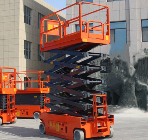 Self Propelled Electric Scissor Lift 13.7m Hydraulic Drive For Aerial Working