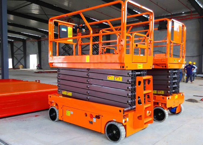 Manganese Steel Construction Scissor Lift 10m Movable Self Propelled