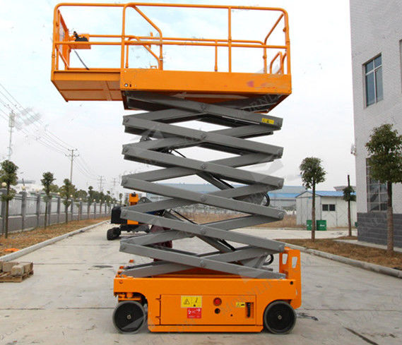 11.8m Scissor Lift Elevator Mobile Aerial Work Platform With Folding Rails