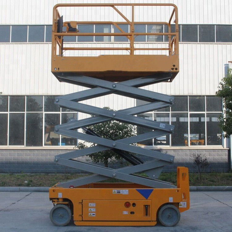 Portable Hydraulic Scissor Lift Aerial Lift Platform With Solid Non - Marking Tire