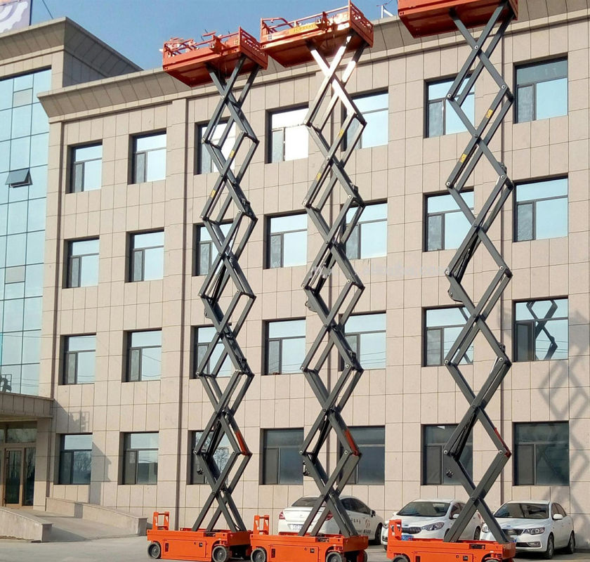 Self Propelled Movable Scissor Lift Aerial Working Platform 13.7m Electric Driven