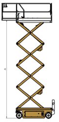 Folding Rails Construction Scissor Lift Extendable Scissor Working Platform