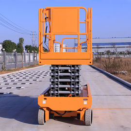 China Self Propelled Electric Scissor Lift 13.7m Orange For Large Working Place factory