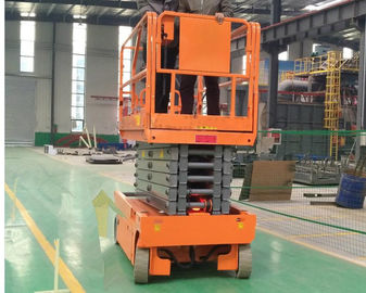 Orange Construction Scissor Lift Scissor Lift Extension Platform Motion Alarm