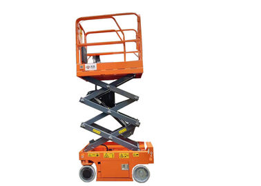 China Hydraulic Mobile Mini Scissor Lift Self Propelled Steel Material 240KG Safety Load factory
